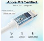 Cable Apple/ USB-A a Lightning/ 1m/ Blanco - Imagen 4