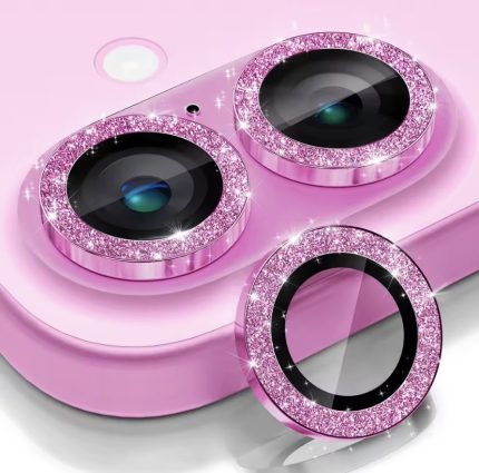 Para iPhone 16 17/iPhone 16 Plus Protector de lente de cámara Bling, [Decoración de brillo] Cubierta de vidrio templado Ultra-HD, Metal